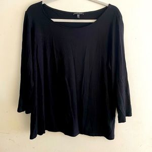 Eileen Fisher black mid sleeve top